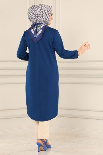 moda selvim 1680SH396 ياقوتي بلوز طويل - Thumbnail