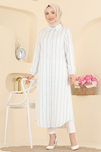moda selvim Tunic 169NZRK1200 Baby Blue - Thumbnail