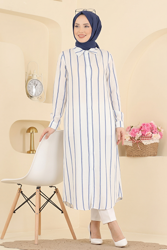 moda selvim بلوز ازرق 169NZRK1200 - Thumbnail