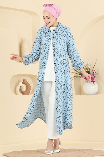 moda selvim Tunic 170NZRK1200 Baby Blue - Thumbnail