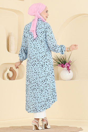 moda selvim Tunic 170NZRK1200 Baby Blue - Thumbnail