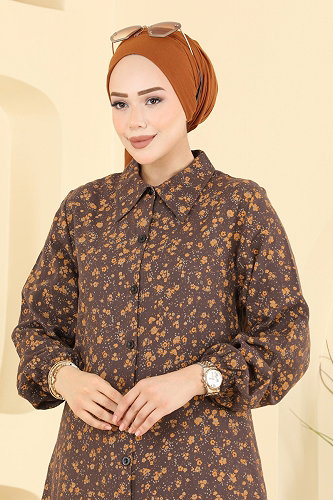 moda selvim Tunic 170NZRK1200 Brown - Thumbnail