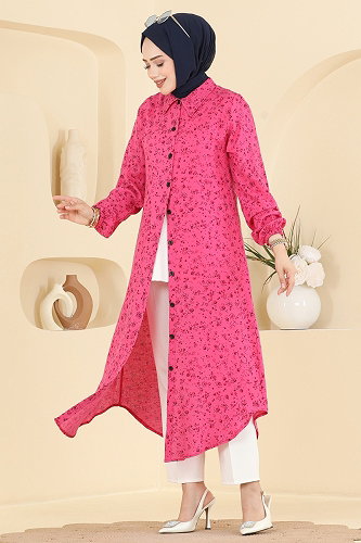 moda selvim بلوز فوشي 170NZRK1200 - Thumbnail
