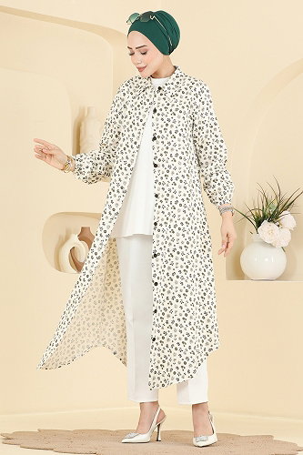 moda selvim Tunic 171NZRK1200 Ecru - Thumbnail
