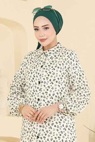 moda selvim Tunic 171NZRK1200 Ecru - Thumbnail