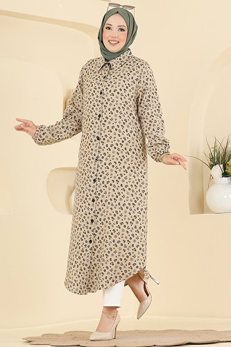 moda selvim بلوز بيج 171NZRK1200 - Thumbnail