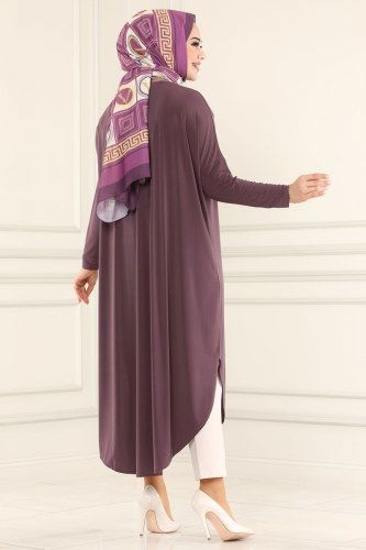 moda selvim Tunic 1735-1AF356 Dark Lilac - Thumbnail