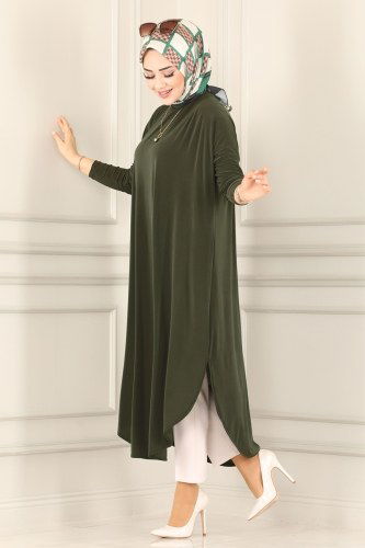 moda selvim 1735-1AF356 العفني بلوز طويل - Thumbnail