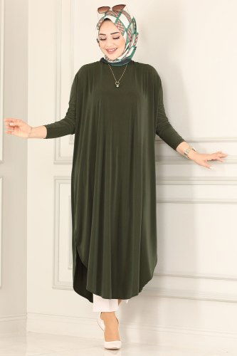 moda selvim 1735-1AF356 العفني بلوز طويل - Thumbnail