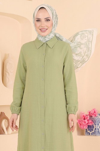 moda selvim Tunic 175NZRK1200 Almond Green - Thumbnail