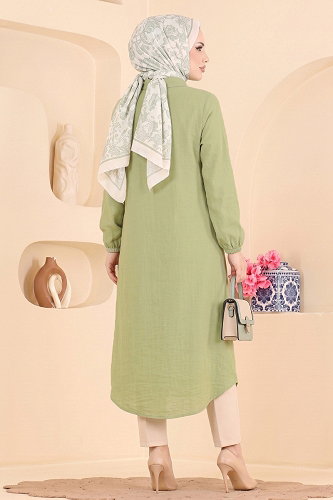 moda selvim Tunic 175NZRK1200 Almond Green - Thumbnail