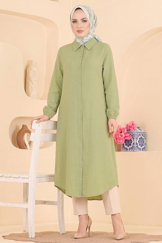moda selvim Tunic 175NZRK1200 Almond Green - Thumbnail
