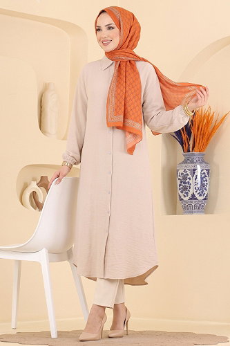 moda selvim Tunic 175NZRK1200 Beige - Thumbnail