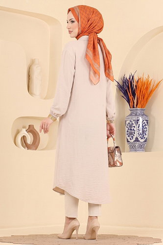 moda selvim Tunic 175NZRK1200 Beige - Thumbnail