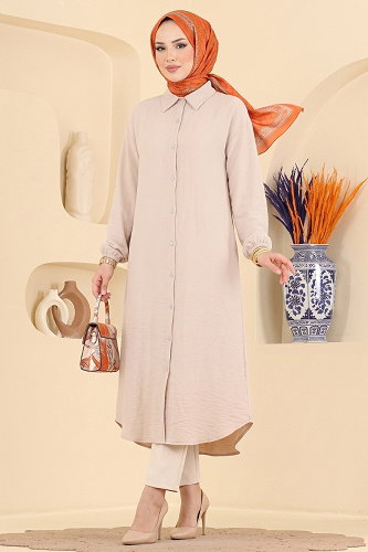moda selvim Tunic 175NZRK1200 Beige - Thumbnail