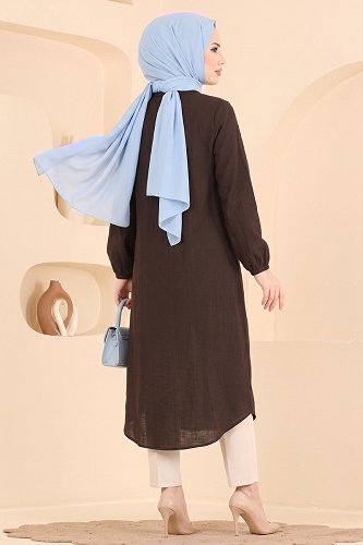 moda selvim Tunic 175NZRK1200 Bitter Brown - Thumbnail