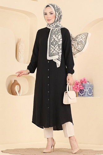 moda selvim Tunic 175NZRK1200 Black - Thumbnail