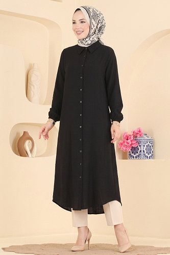 moda selvim Tunic 175NZRK1200 Black - Thumbnail