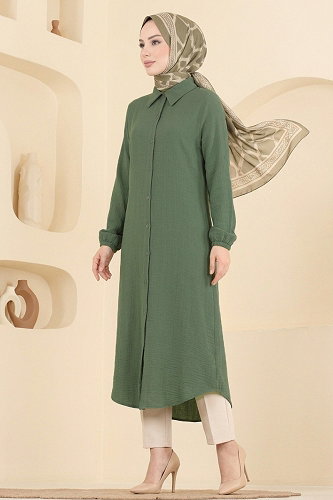 moda selvim Tunic 175NZRK1200 Khaki - Thumbnail