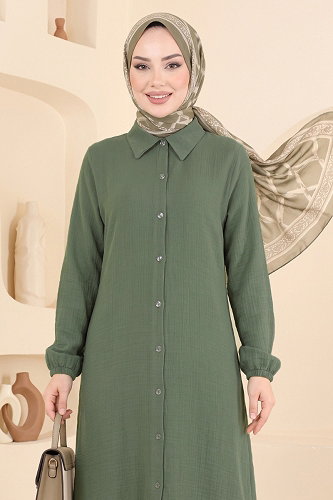moda selvim Tunic 175NZRK1200 Khaki - Thumbnail
