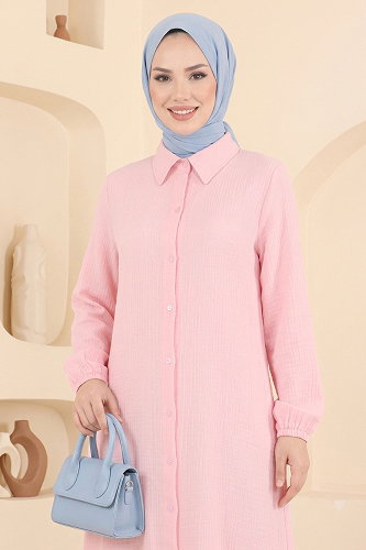 moda selvim Tunic 175NZRK1200 Light Pink - Thumbnail