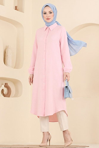 moda selvim Tunic 175NZRK1200 Light Pink - Thumbnail