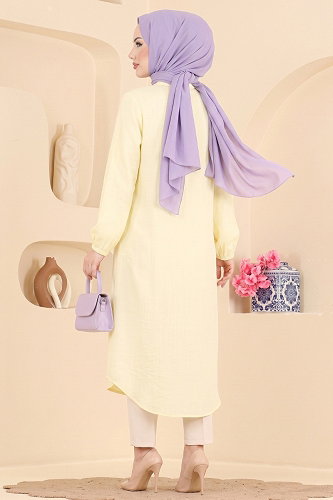 moda selvim Tunic 175NZRK1200 Yellow - Thumbnail