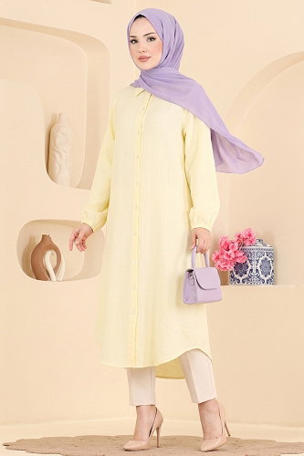 moda selvim Tunic 175NZRK1200 Yellow - Thumbnail