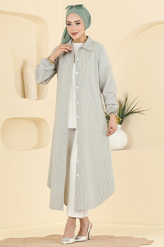 moda selvim Tunic 177NZRK1200 Almond Green - Thumbnail