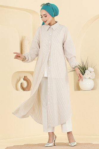 moda selvim Tunic 177NZRK1200 Beige - Thumbnail