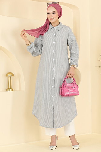 moda selvim Tunic 177NZRK1200 Black - Thumbnail