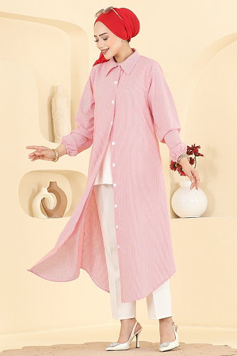 moda selvim Tunic 177NZRK1200 Red - Thumbnail