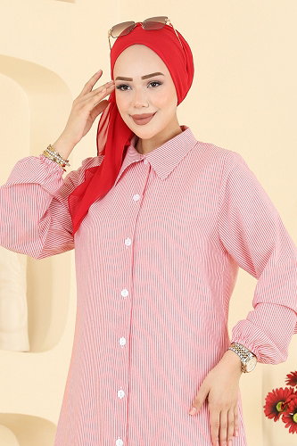 moda selvim بلوز احمر 177NZRK1200 - Thumbnail