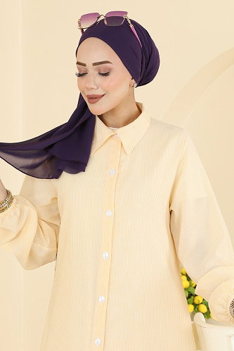 moda selvim Tunic 177NZRK1200 Yellow - Thumbnail
