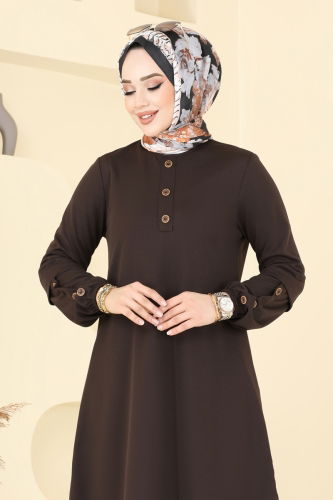 moda selvim Tunic 1799MH427 Brown - Thumbnail