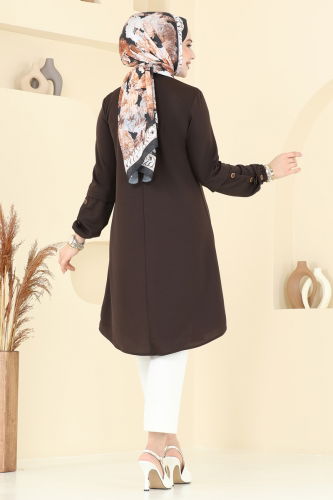 moda selvim Tunic 1799MH427 Brown - Thumbnail