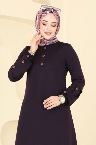 moda selvim Tunic 1799MH427 Damson - Thumbnail