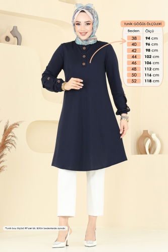 moda selvim Tunic 1799MH427 Navy Blue - Thumbnail