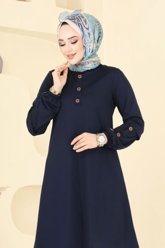 moda selvim Tunic 1799MH427 Navy Blue - Thumbnail