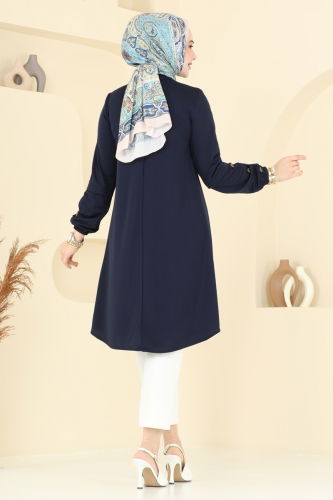 moda selvim Tunic 1799MH427 Navy Blue - Thumbnail