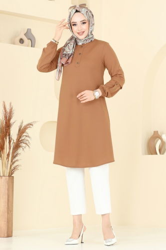 moda selvim Tunic 1799MH427 Tan - Thumbnail