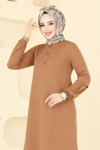 moda selvim Tunic 1799MH427 Tan - Thumbnail