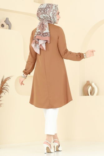 moda selvim Tunic 1799MH427 Tan - Thumbnail