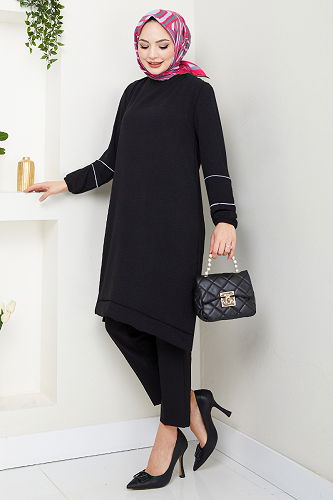 moda selvim Tunic 180BO1060-M Black - Thumbnail