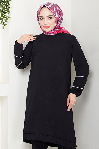 moda selvim Tunic 180BO1060-M Black - Thumbnail