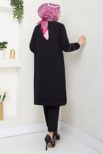 moda selvim Tunic 180BO1060-M Black - Thumbnail