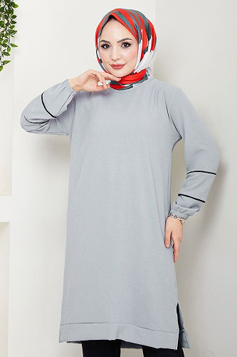 moda selvim Tunic 180BO1060-M Gray - Thumbnail