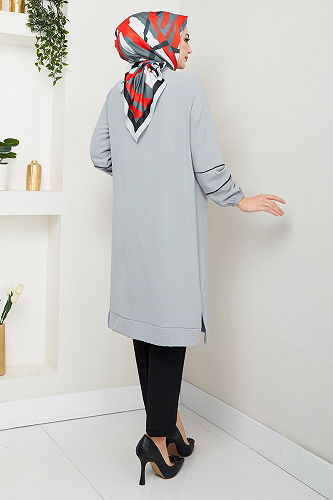moda selvim Tunic 180BO1060-M Gray - Thumbnail