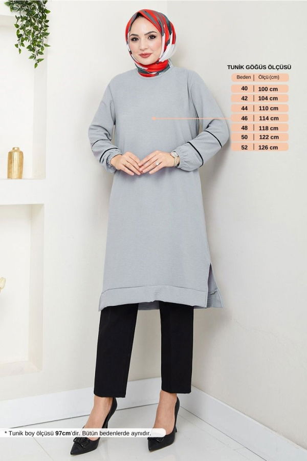 Modaselvim تونيكات بلوز رمادي 180BO1060-M
