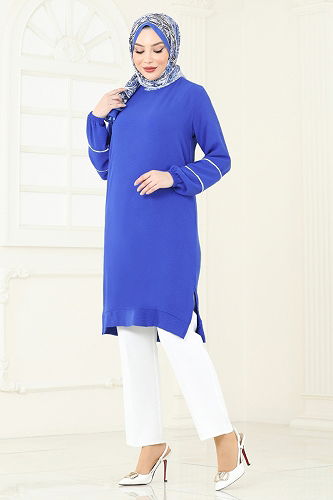 moda selvim Tunic 180BO429 Saxe - Thumbnail